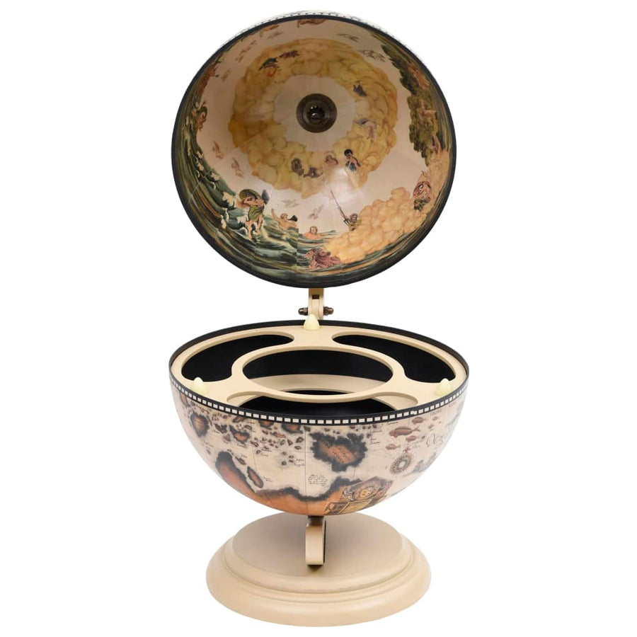 Globebar Tafelmodel Eucalyptushout Wit