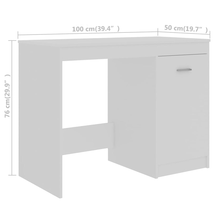 Bureau 140X50X76 Cm Bewerkt Hout Wit