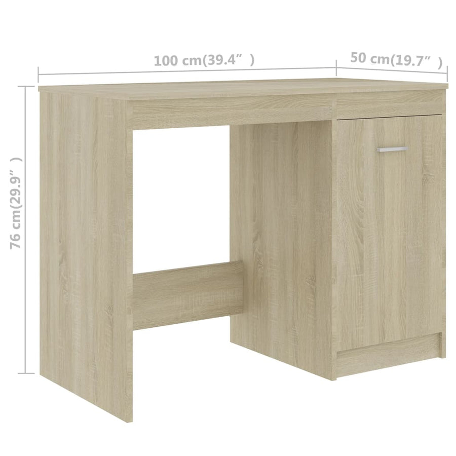 Bureau 140x50x76 cm spaanplaat sonoma eikenkleurig Sonoma eiken