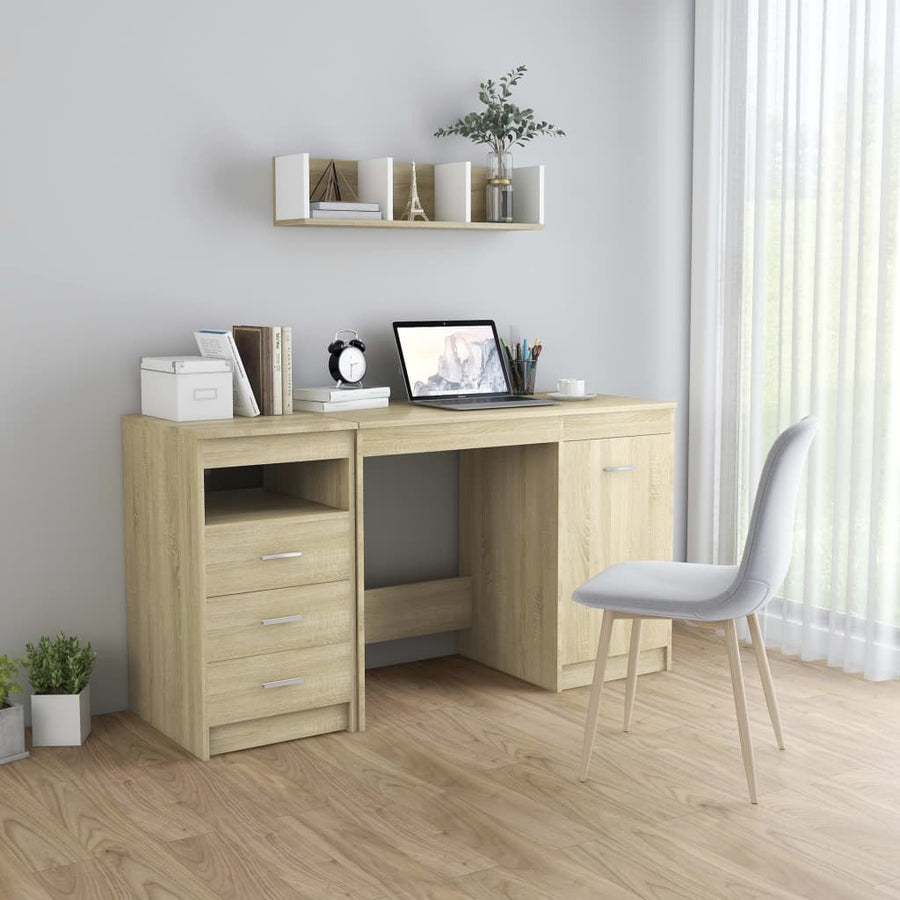 Bureau 140x50x76 cm spaanplaat sonoma eikenkleurig Sonoma eiken