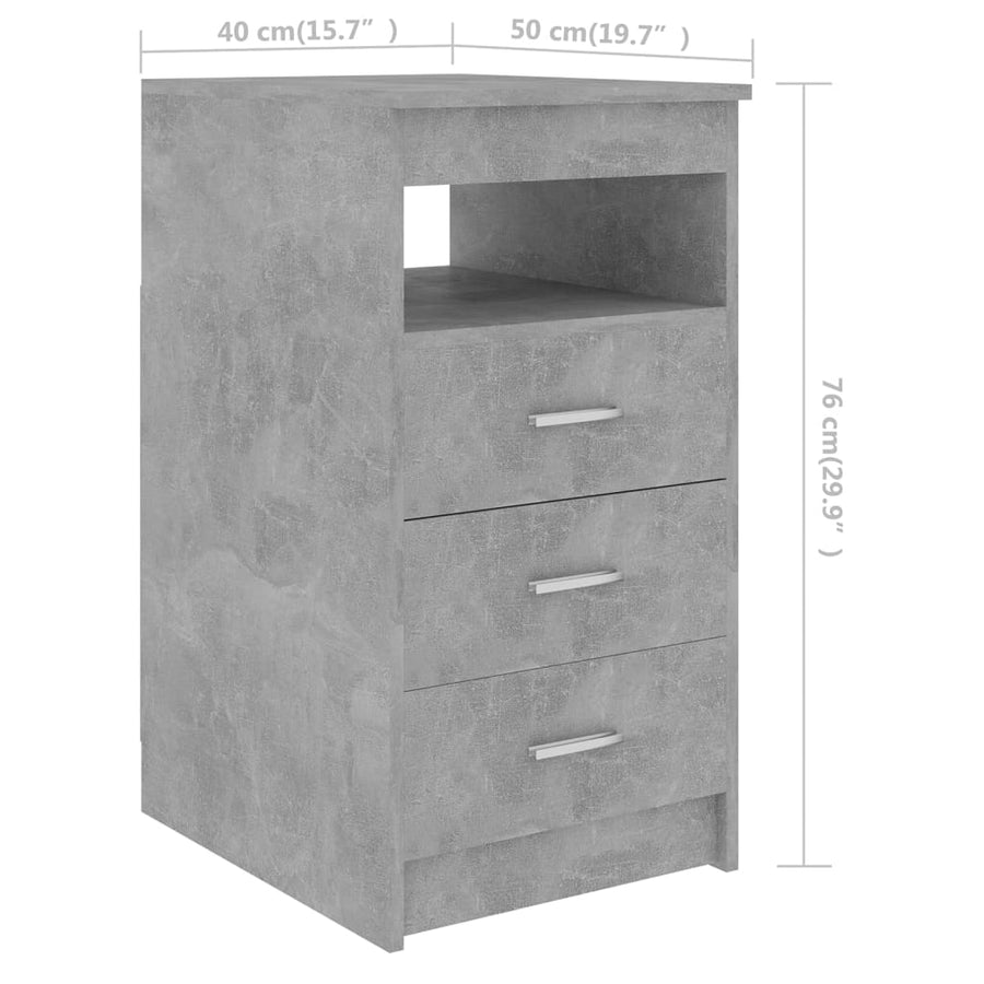 Bureau 140x50x76 cm spaanplaat betongrijs Betongrijs