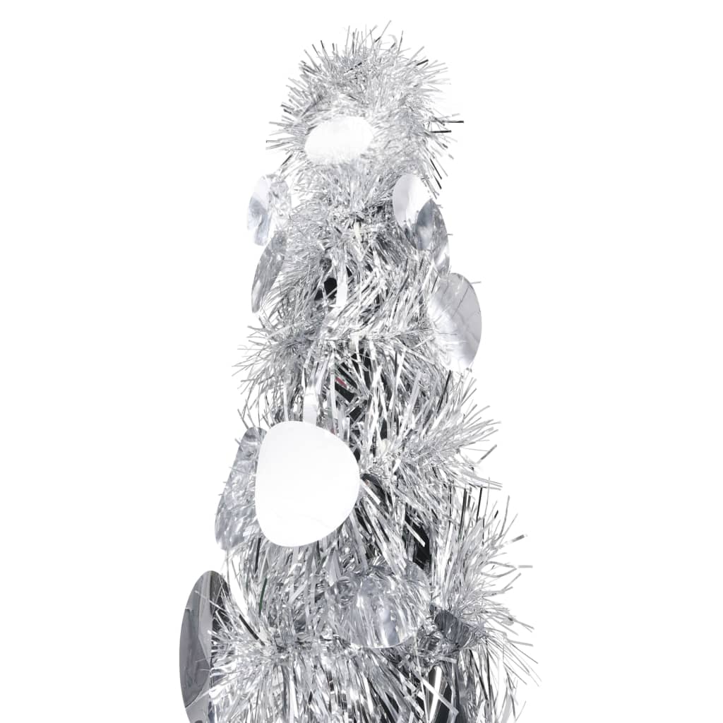 Kunstkerstboom pop-up 150 cm PET zilverkleurig