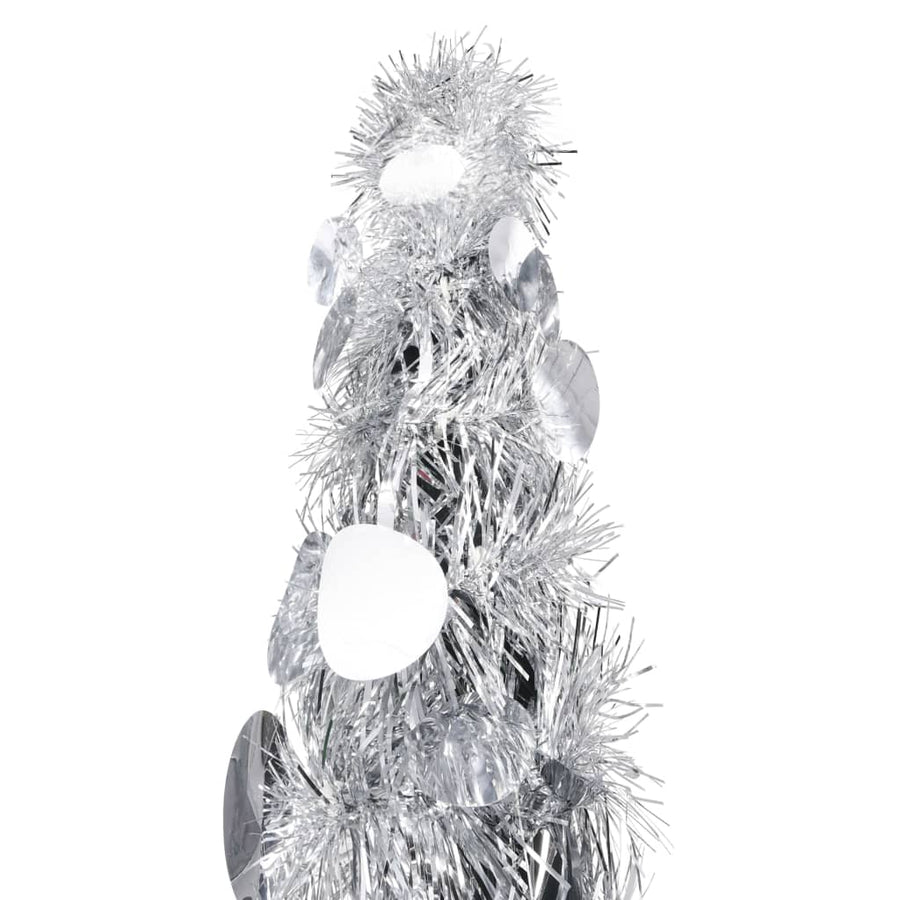 Kunstkerstboom pop-up 150 cm PET zilverkleurig