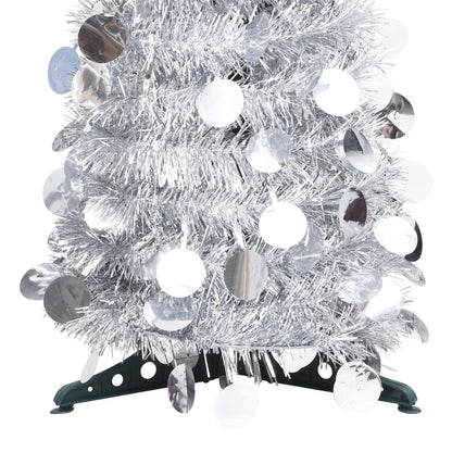 Kunstkerstboom pop-up 150 cm PET zilverkleurig