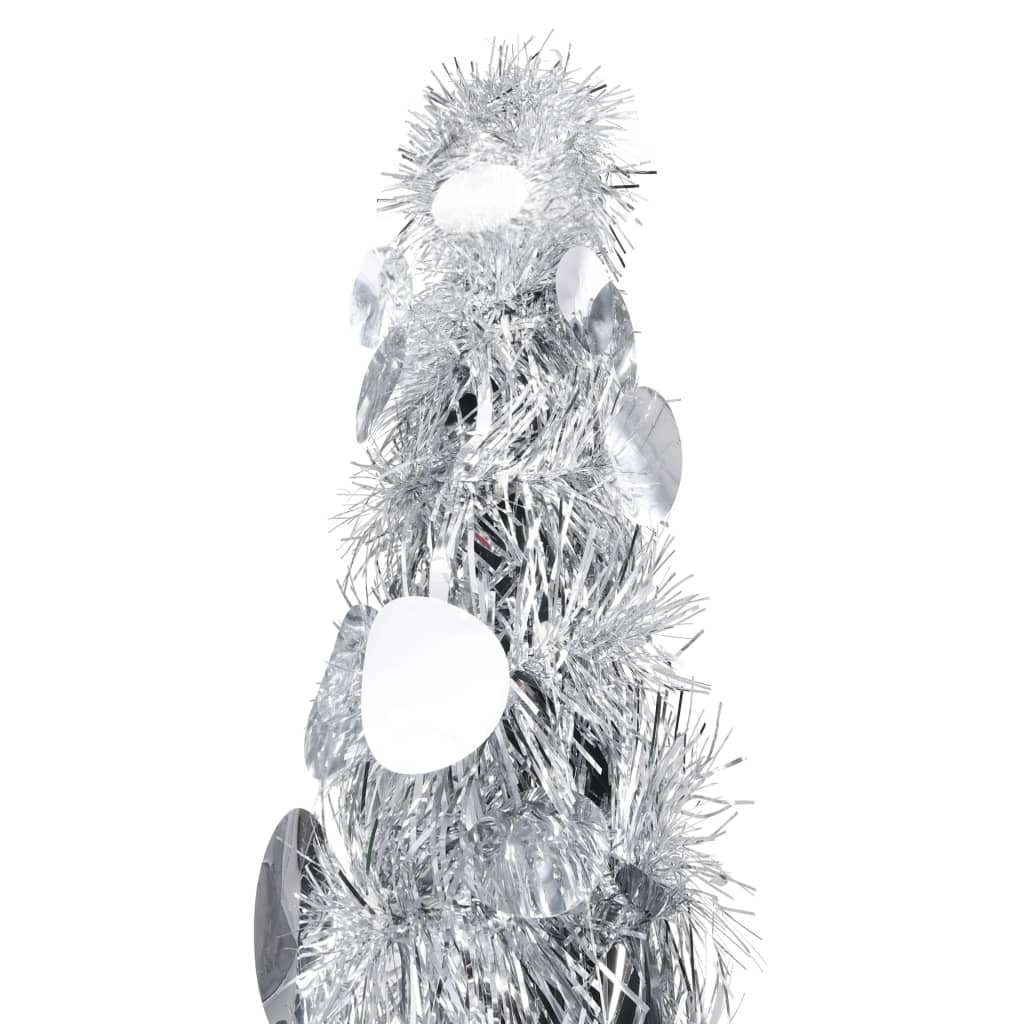 Kunstkerstboom pop-up 180 cm PET zilverkleurig