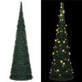 Kerstboom with LED String Lights Groen 150 x 150 cm PVC