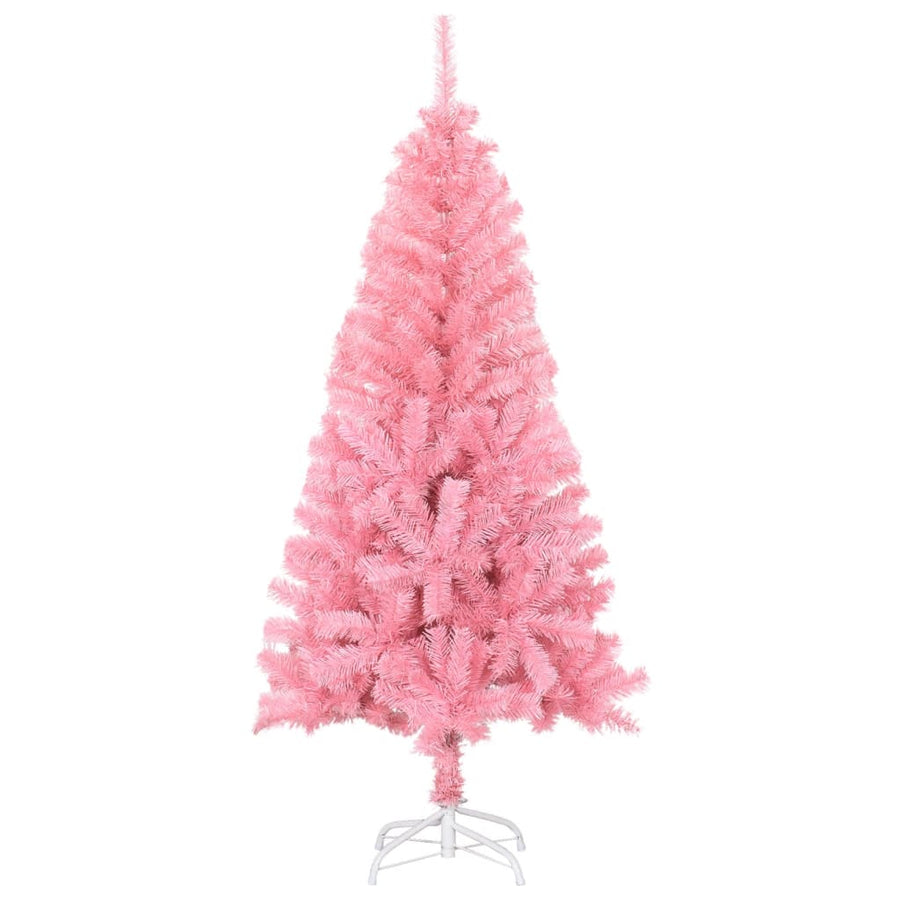Kunstkerstboom met standaard 150 cm PVC roze