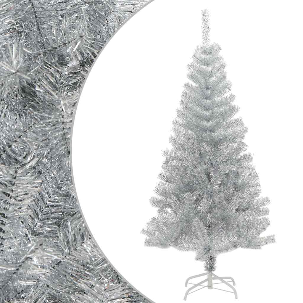 Kunstkerstboom Met Standaard 150 Cm Pet Kleurig Zilver 150 x 80 cm