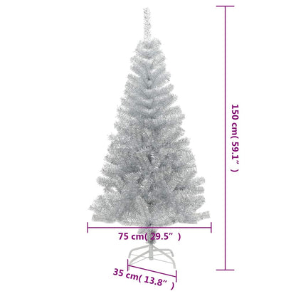 Kunstkerstboom Met Standaard 150 Cm Pet Kleurig Zilver 150 x 80 cm