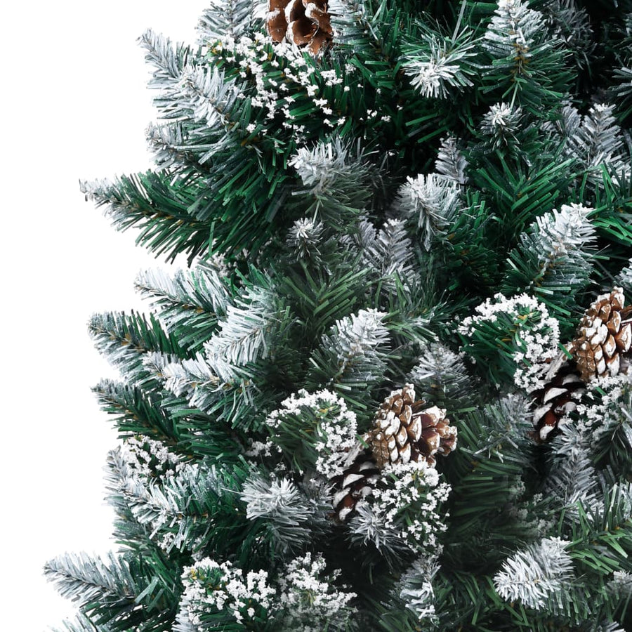 Kunstkerstboom Met Dennenappels En Witte Sneeuw 150 Cm Wit 150 x 93 cm