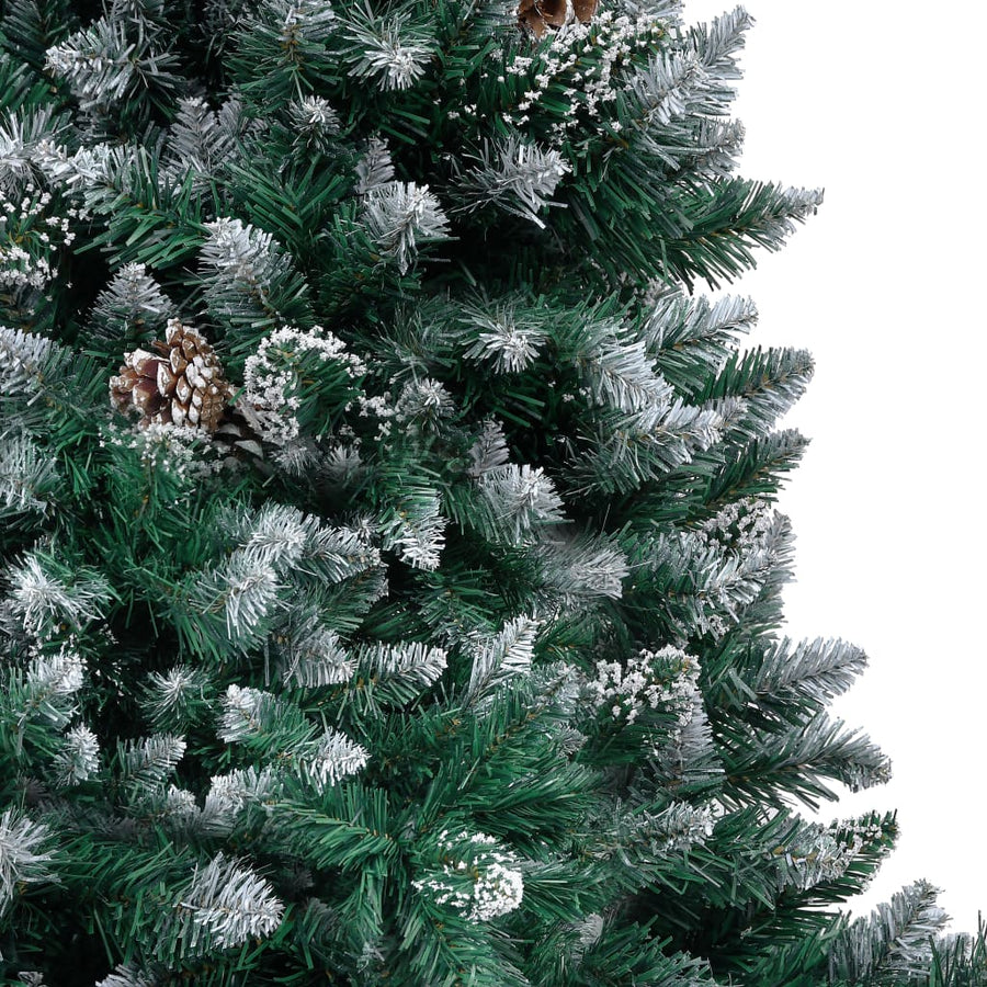 Kunstkerstboom Met Dennenappels En Witte Sneeuw 150 Cm Wit 150 x 93 cm