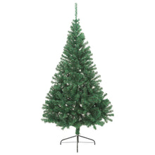 Kunstkerstboom met standaard half 180 cm PVC groen