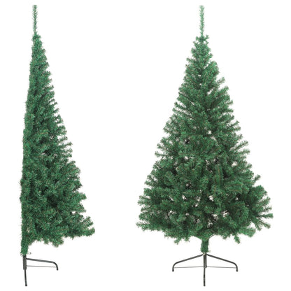 Kunstkerstboom met standaard half 180 cm PVC groen