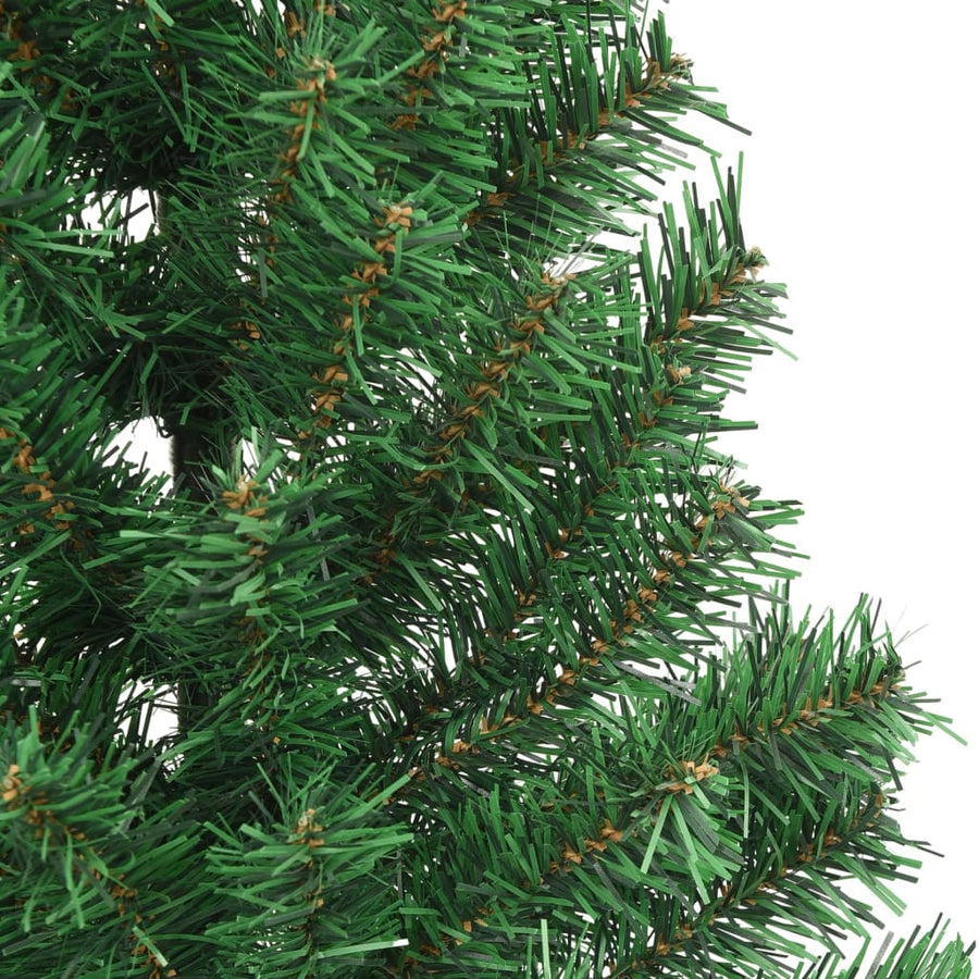 Kunstkerstboom met standaard half 180 cm PVC groen