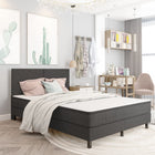 Boxspring 140x200 cm donkergrijs