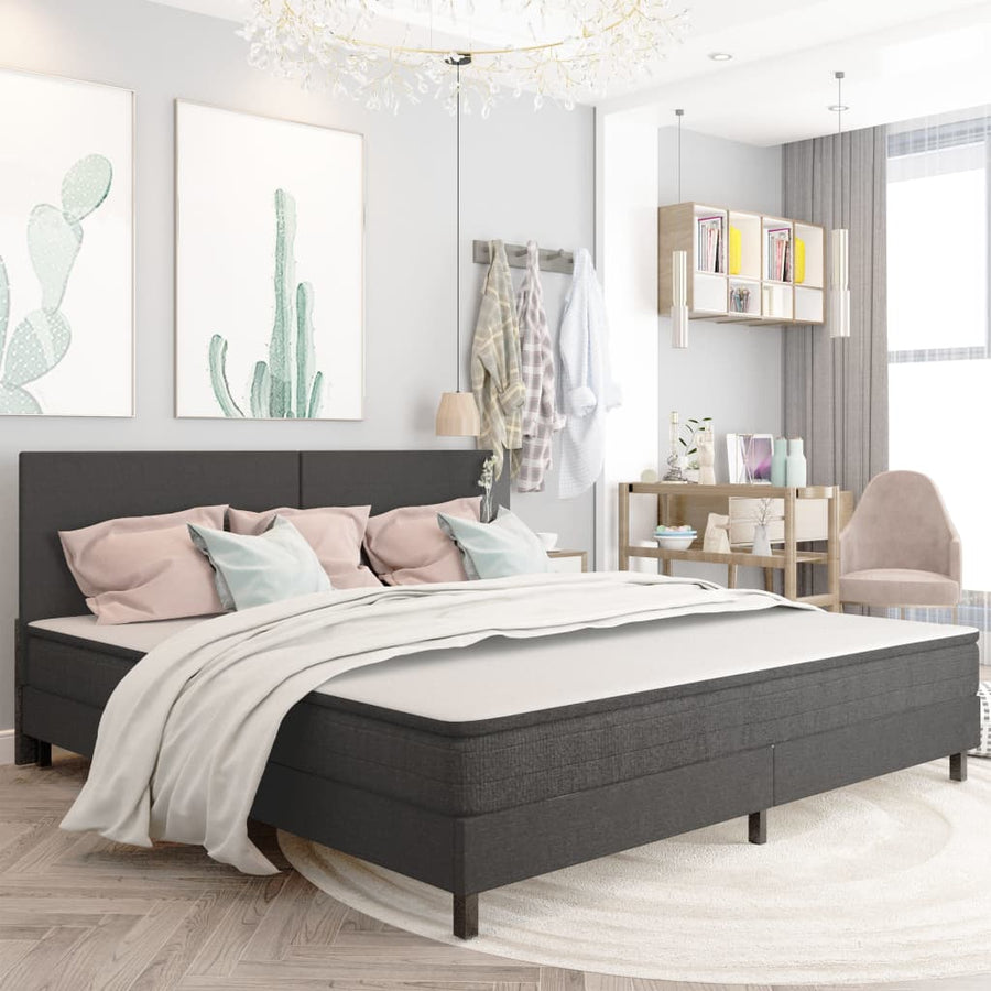 Boxspring Stof Donkergrijs 200 x 200 cm
