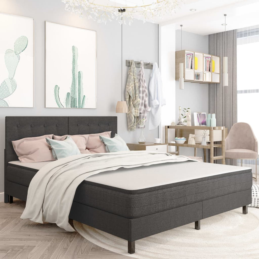 Boxspring Stof Donkergrijs 180 x 200 cm