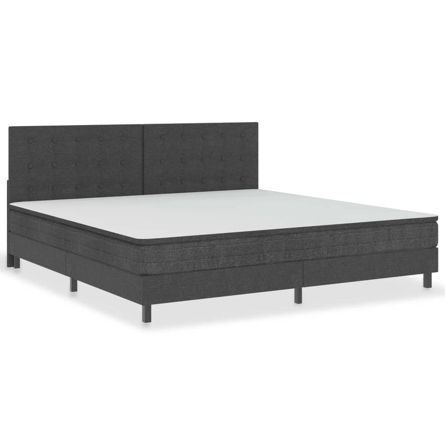 Boxspring Stof Donkergrijs 200 x 200 cm
