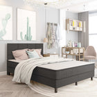 Box spring fabric dark grey 140x200 cm