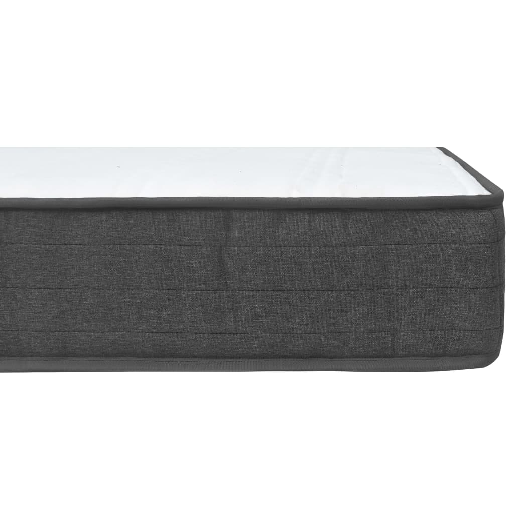 Boxspring Stof Donkergrijs 180 x 200 cm Vierkant hoofdeinde + 24,5 cm bedbodem