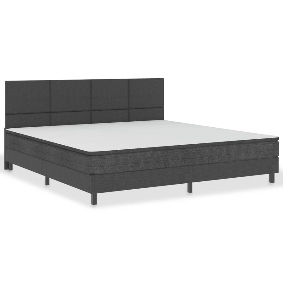 Boxspring Stof Donkergrijs 200 x 200 cm