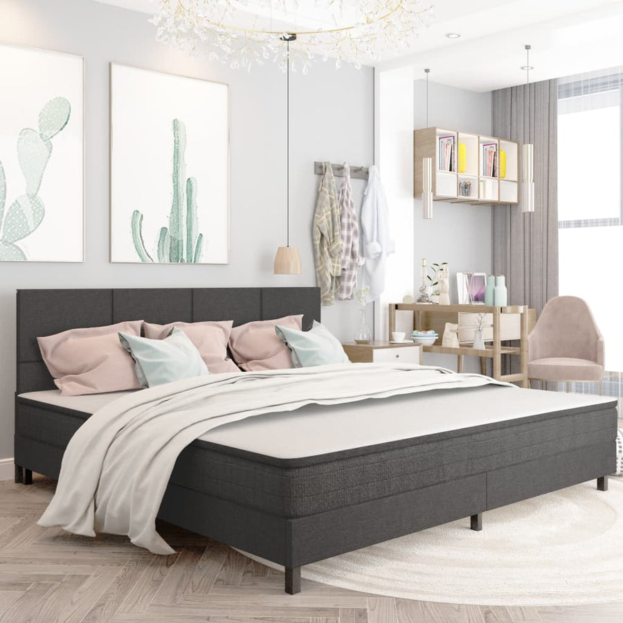 Boxspring Stof Donkergrijs 200 x 200 cm