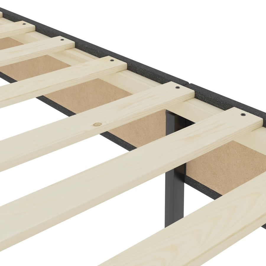 Boxspring Stof Donkergrijs 120 x 200 cm 35.5 cm