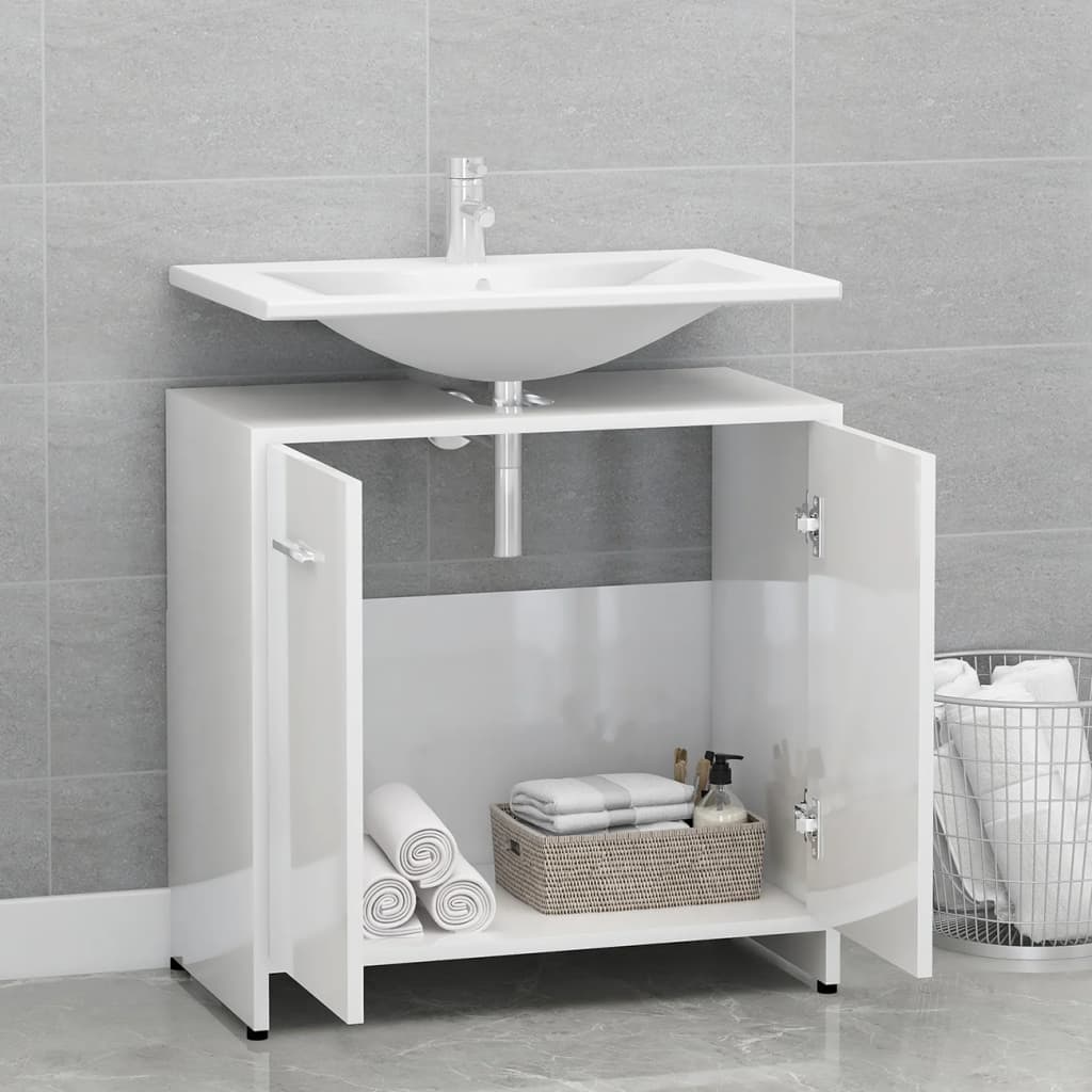 Badkamerkast 60X33X6 Cm Spaanplaat Hoogglans wit