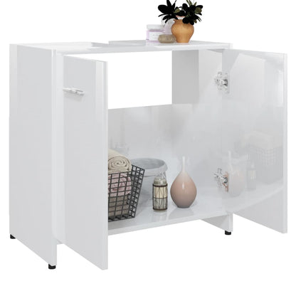 Badkamerkast 60X33X6 Cm Spaanplaat Hoogglans wit