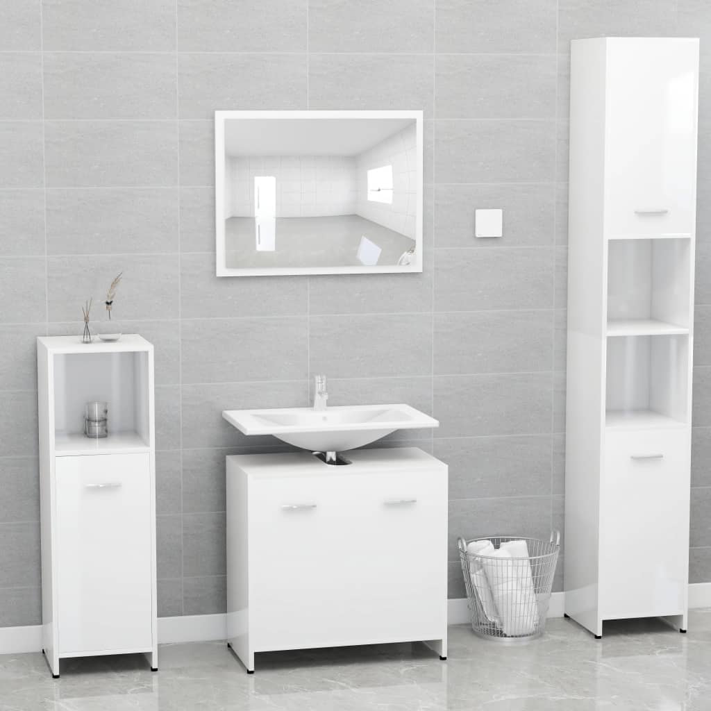 Badkamerkast 60X33X6 Cm Spaanplaat Hoogglans wit