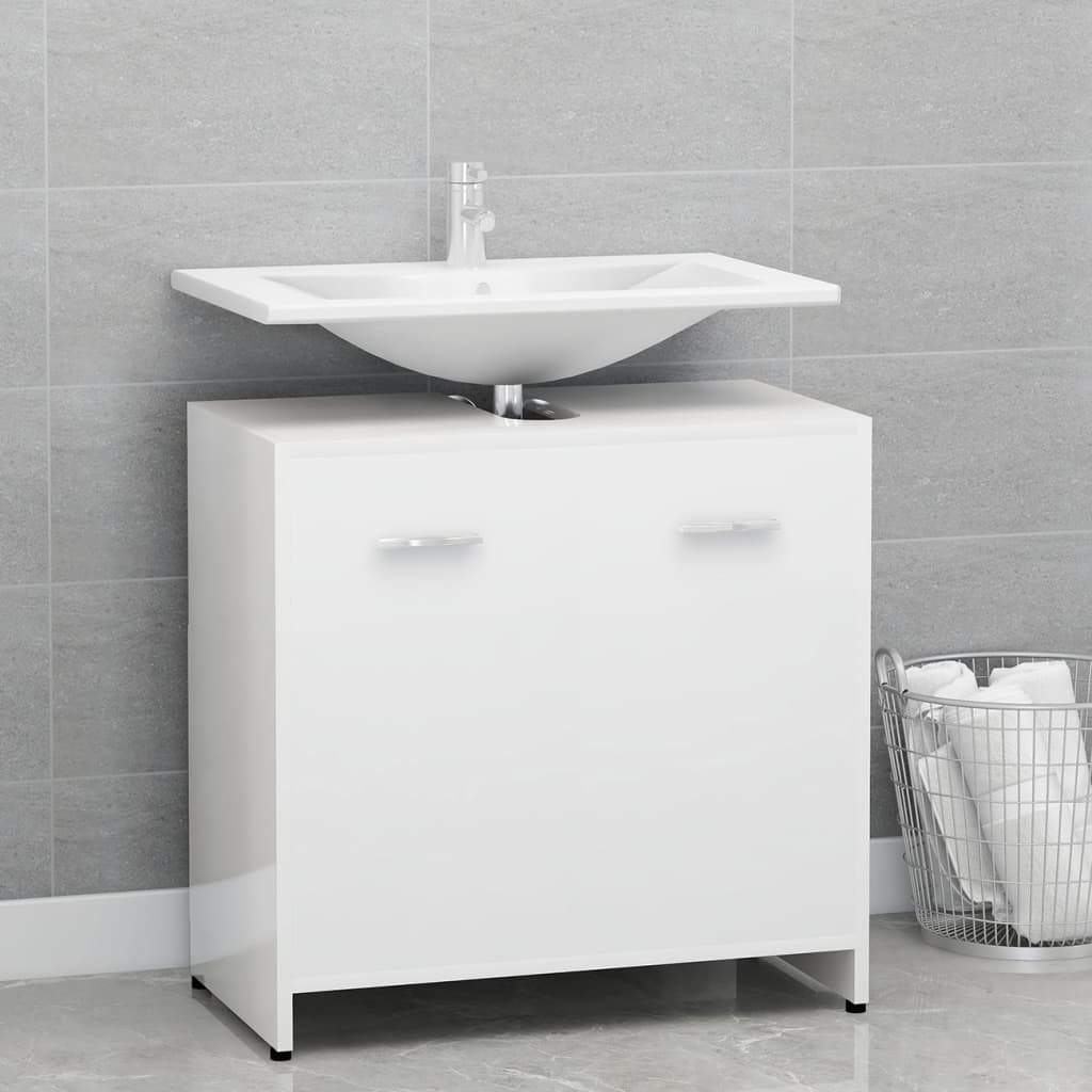 Badkamerkast 60X33X6 Cm Spaanplaat Hoogglans wit