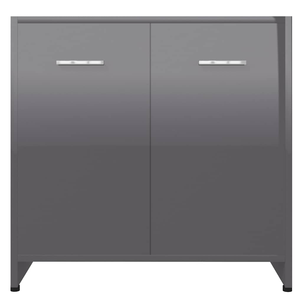 Badkamerkast 60x33x61 cm spaanplaat hoogglans grijs