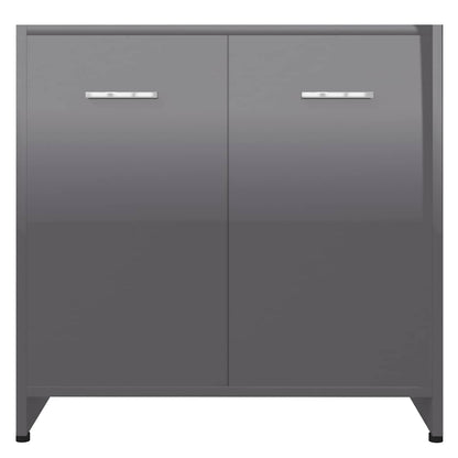 Badkamerkast 60x33x61 cm spaanplaat hoogglans grijs