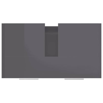 Badkamerkast 60x33x61 cm spaanplaat hoogglans grijs