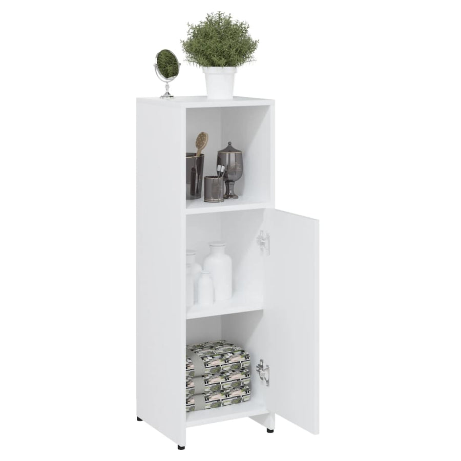 Badkamerkast 30X30X95 Cm Bewerkt Hout Wit