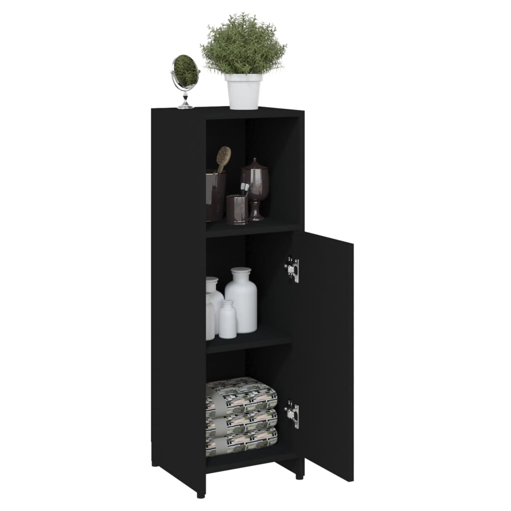 Badkamerkast 30X30X95 Cm Spaanplaat Zwart