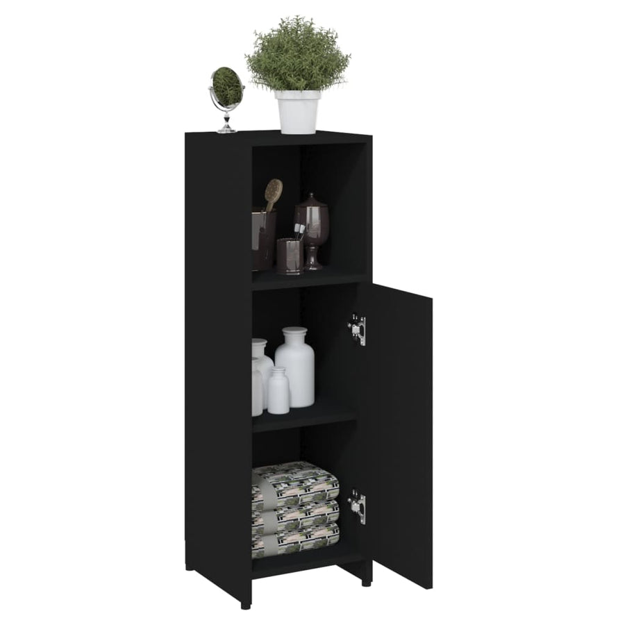 Badkamerkast 30X30X95 Cm Spaanplaat Zwart