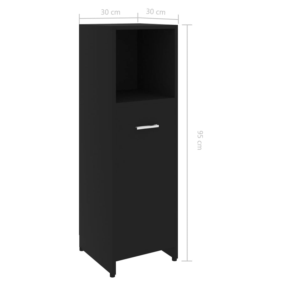 Badkamerkast 30X30X95 Cm Spaanplaat Zwart