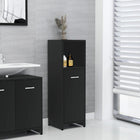 Bathroom cabinet 30x30x95 cm treated wood black