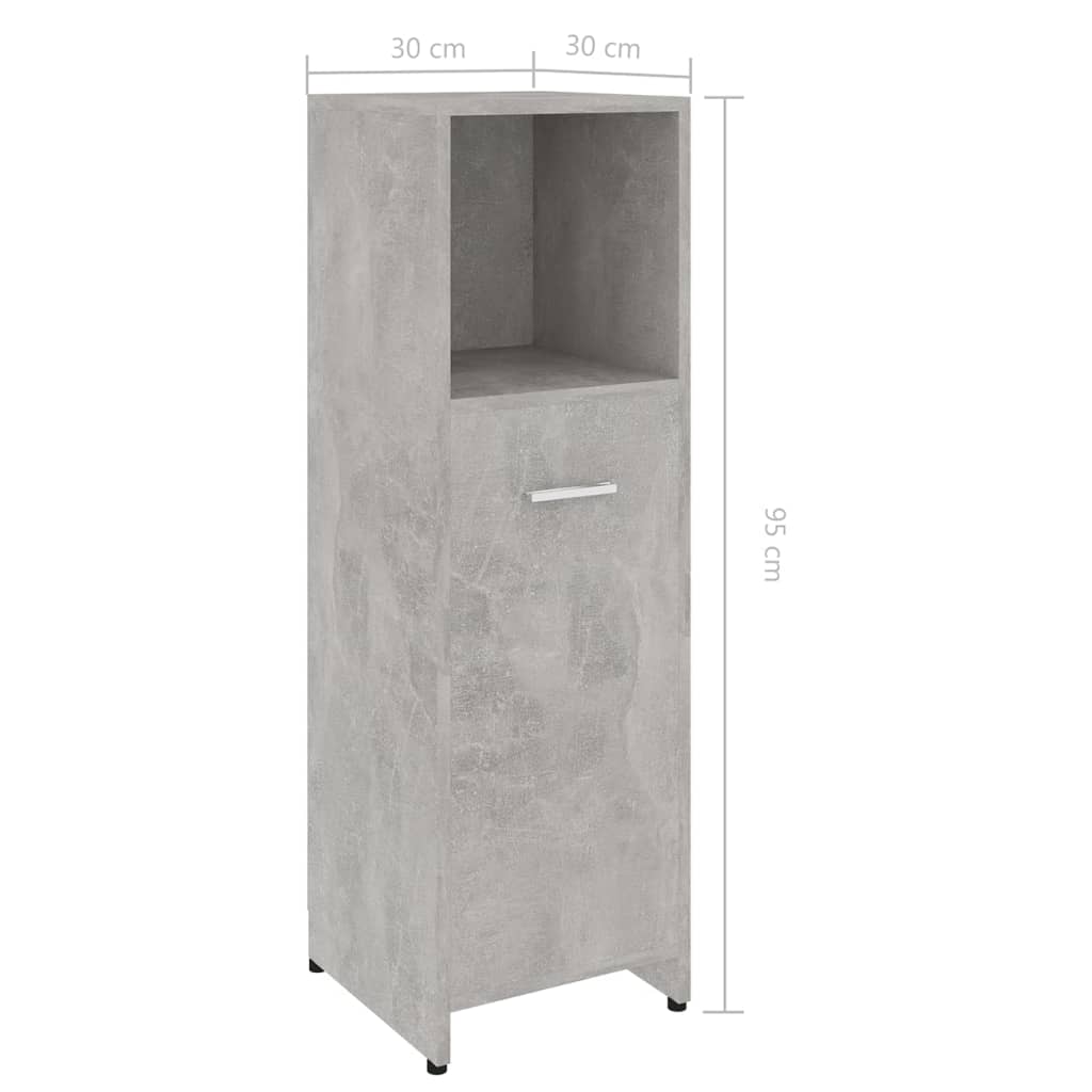 Badkamerkast 30X30X95 Cm Spaanplaat Betongrijs