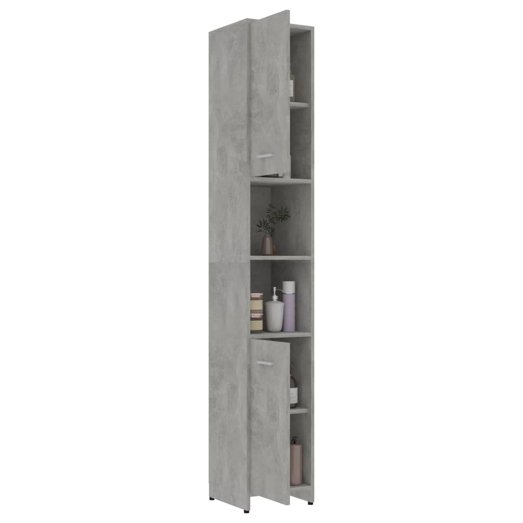 Badkamerkast 30X30X83,5 Cm Spaanplaat Betongrijs Met handvat