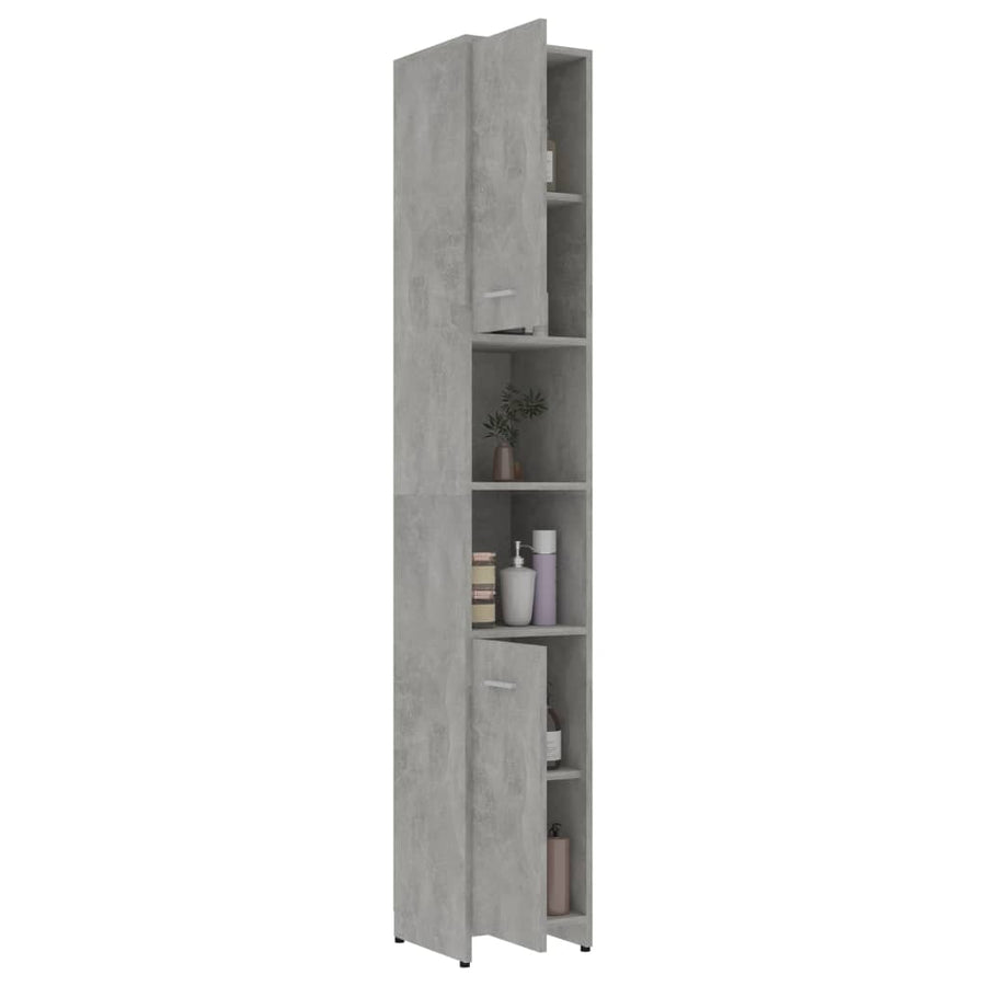 Badkamerkast 30X30X83,5 Cm Spaanplaat Betongrijs Met handvat