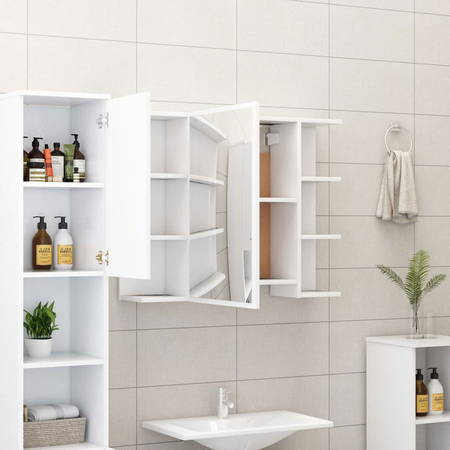 Badkamerspiegelkast 80X20,5X64 Cm Bewerkt Hout Wit