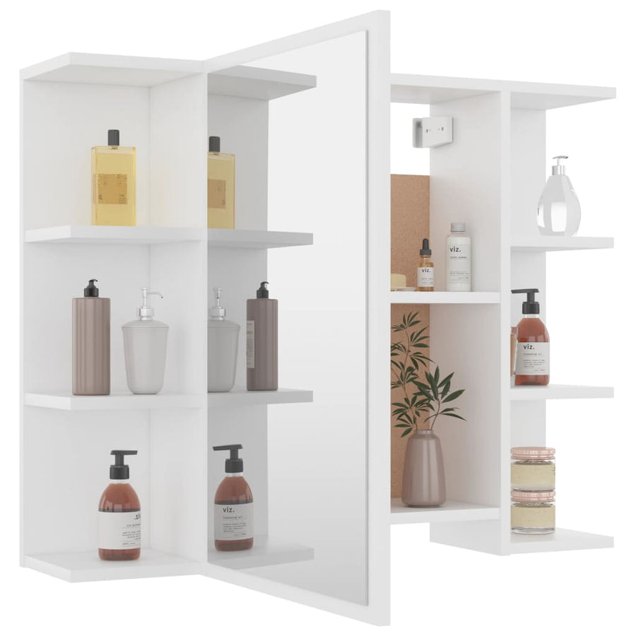 Badkamerspiegelkast 80X20,5X64 Cm Bewerkt Hout Wit