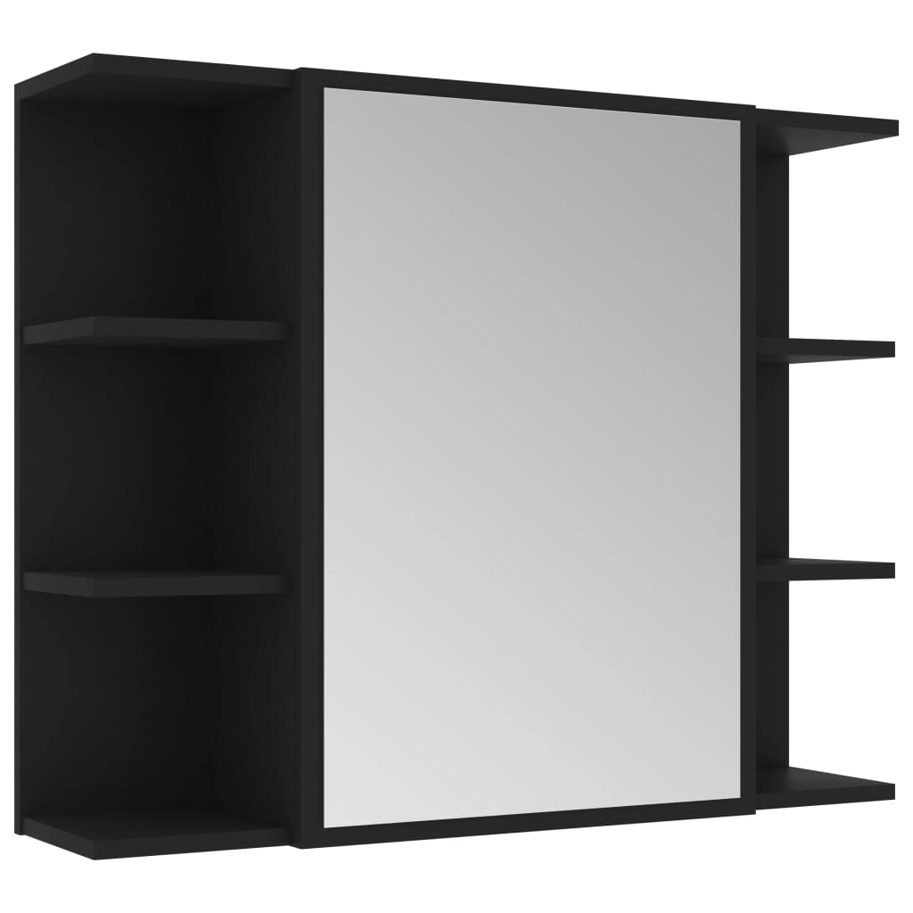 Badkamerspiegelkast 80X20,5X64 Cm Spaanplaat Zwart