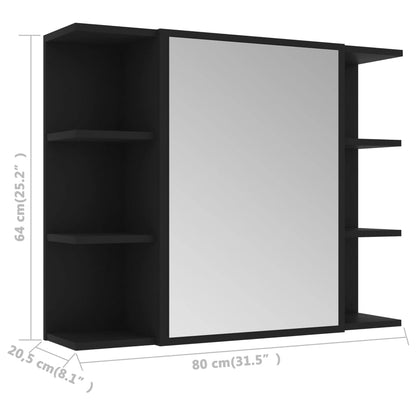 Badkamerspiegelkast 80X20,5X64 Cm Spaanplaat Zwart