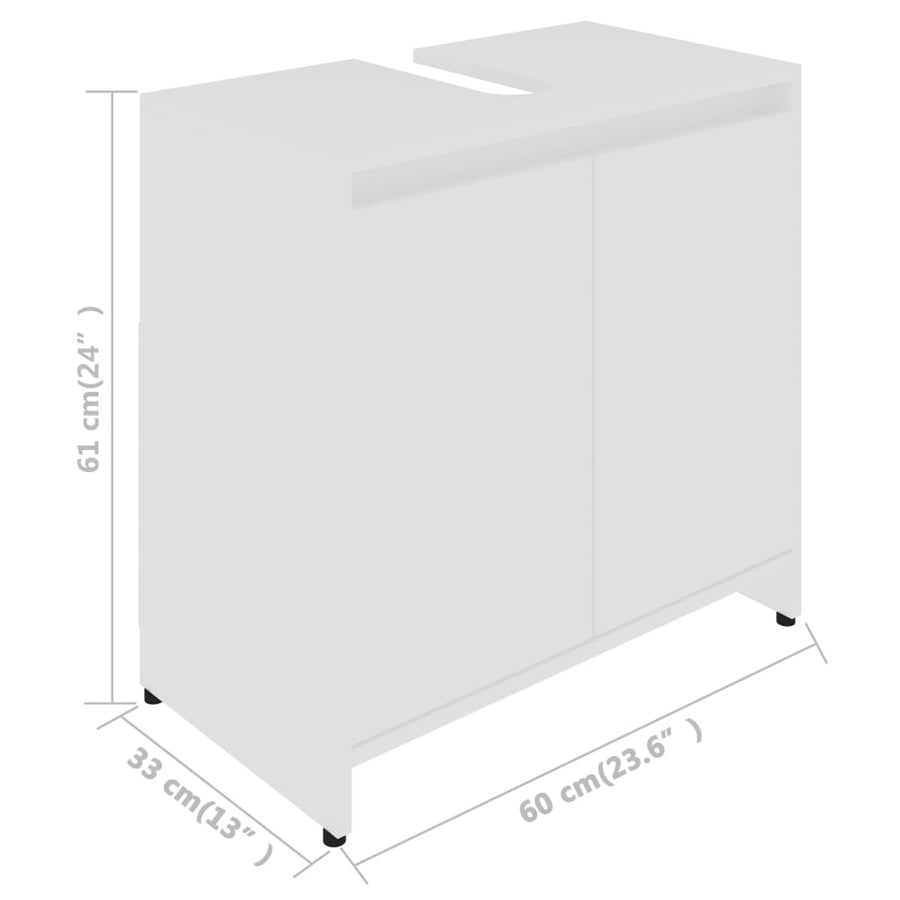 Badkamerkast 60X33X6 Cm Spaanplaat Wit