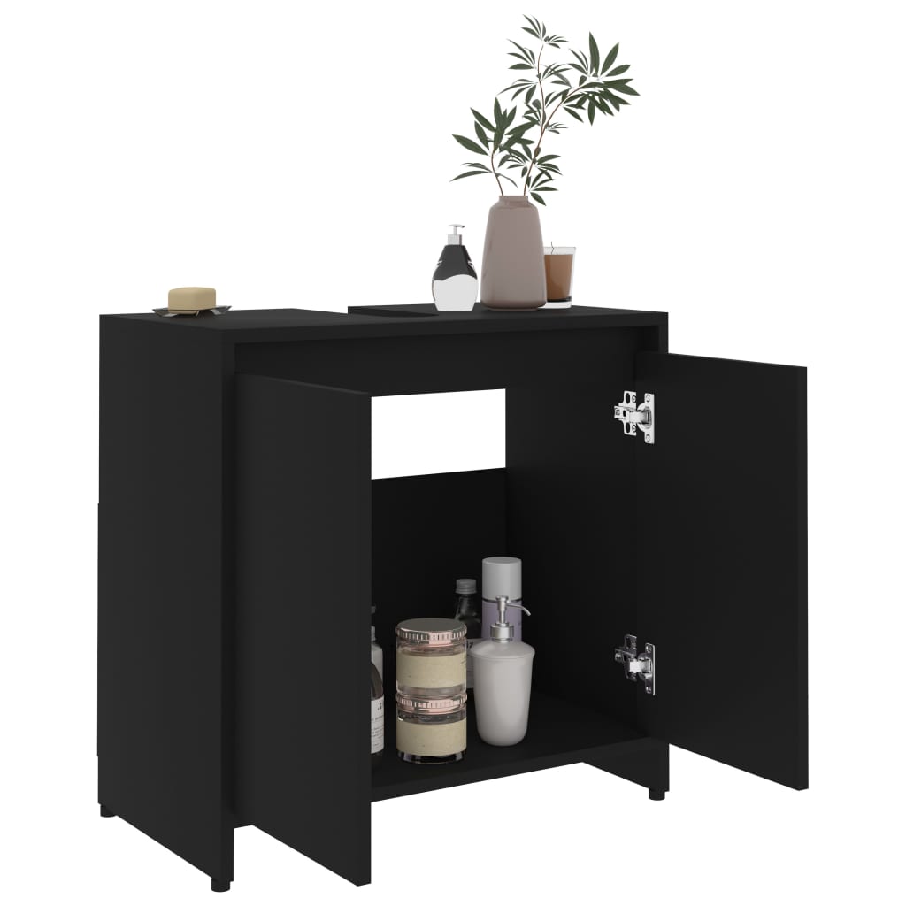 Badkamerkast 60X33X6 Cm Spaanplaat Zwart