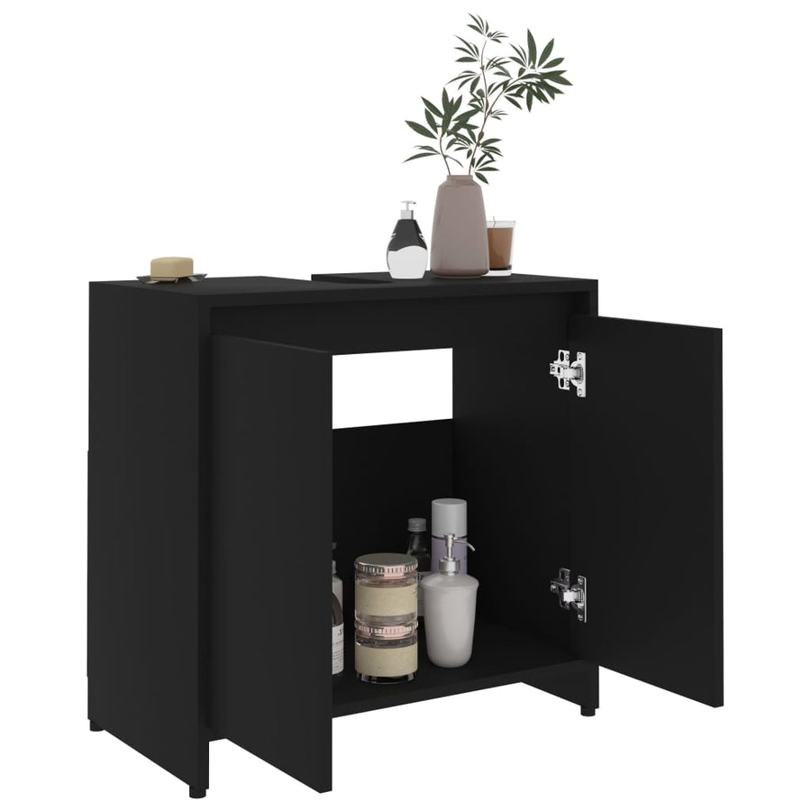 Badkamerkast 60X33X6 Cm Spaanplaat Zwart