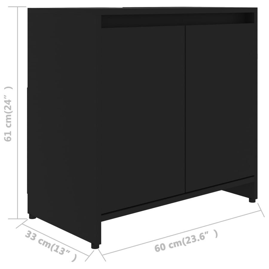 Badkamerkast 60X33X6 Cm Spaanplaat Zwart